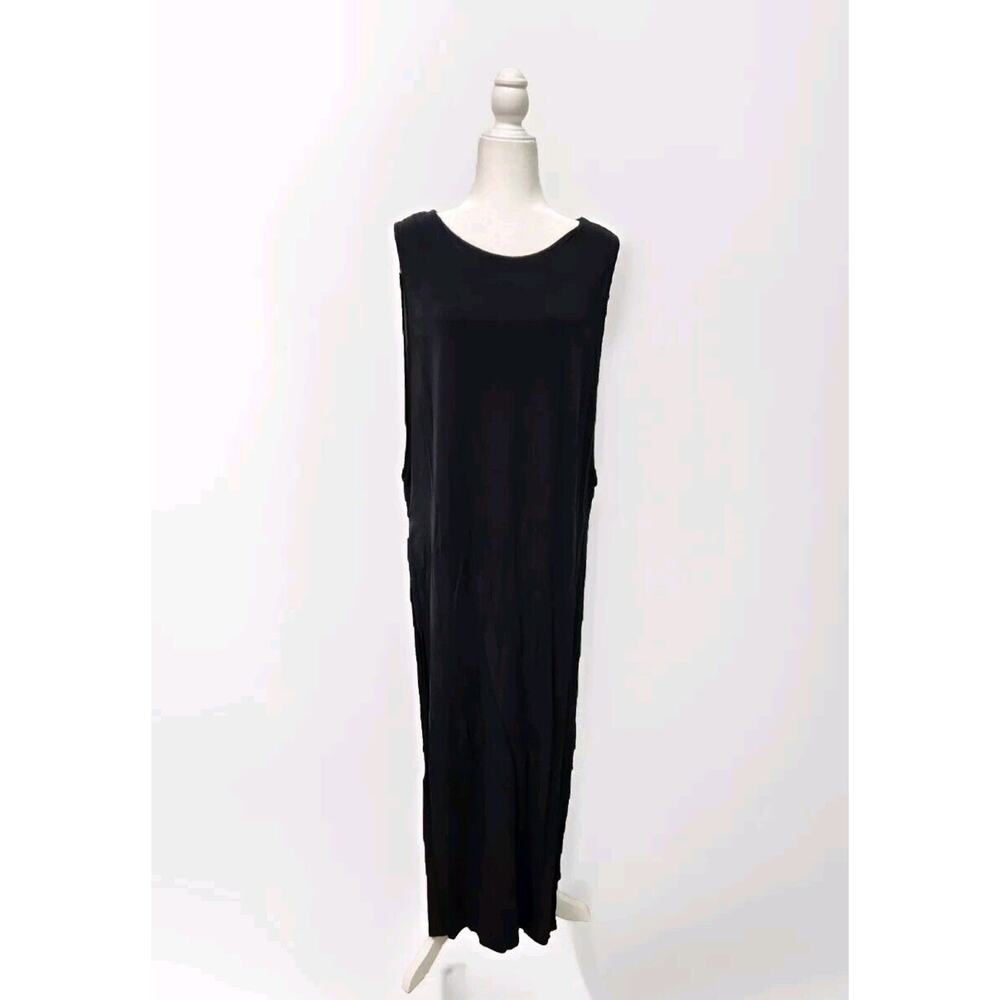 HELMUT LANG Size Large Black High Slit Shift Dress Pre Owned